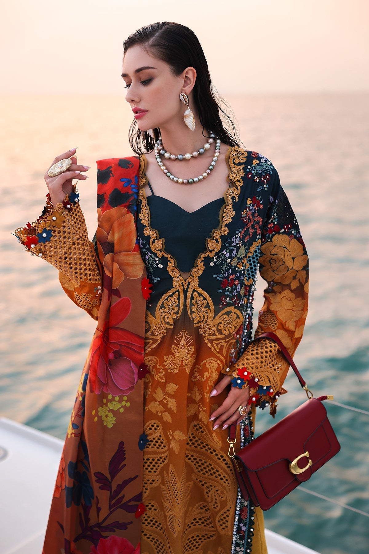 afrozeh orange dress Afrozeh Orange Net Bridal Collection Replica