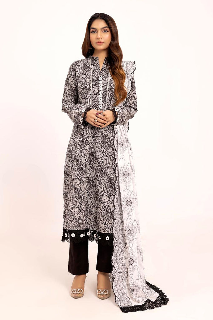 Gul Ahmed Summer 2025 – 3 Piece Embroidered Printed Lawn Suit B-52019