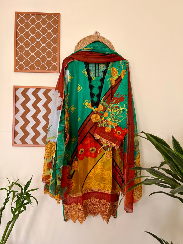 Adan's Libas 3PC Lawn Pret/Stitched Collection  – DN 15