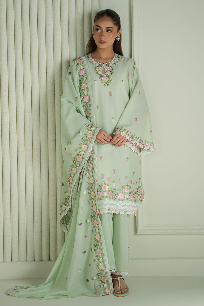 Cross Stitch Mahiri – Verdent Bloom - 3pc Embroidered Lawn Suit