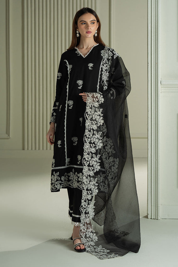 Cross Stitch Mahiri – Raven Mesh - 3pc Embroidered Lawn Suit
