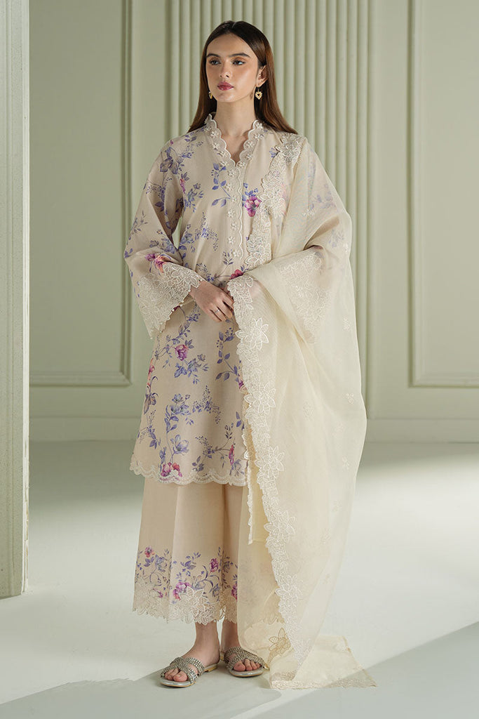 Cross Stitch Mahiri – Blooming Sand - 3pc Embroidered Lawn Suit