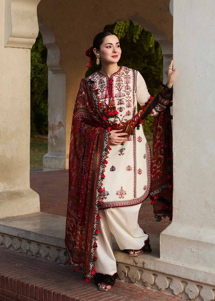 Hussain Rehar Spring/Summer Luxury Lawn – Fawn