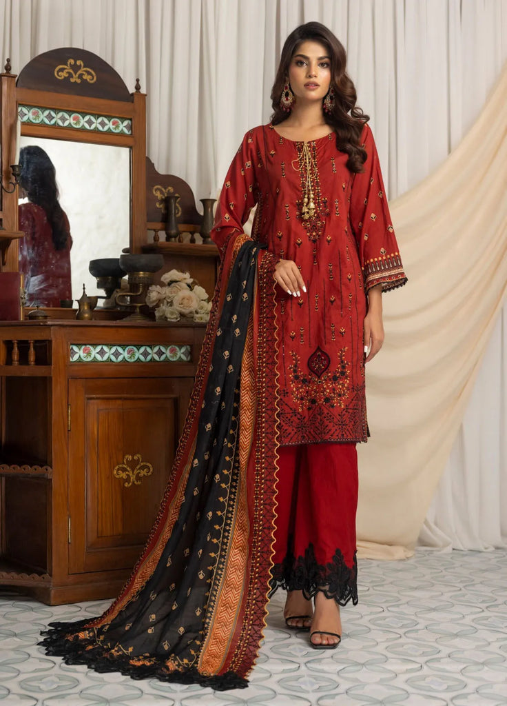 Salina Printed Lawn Collection with Cutwork Dupatta 25-V3 – D-01