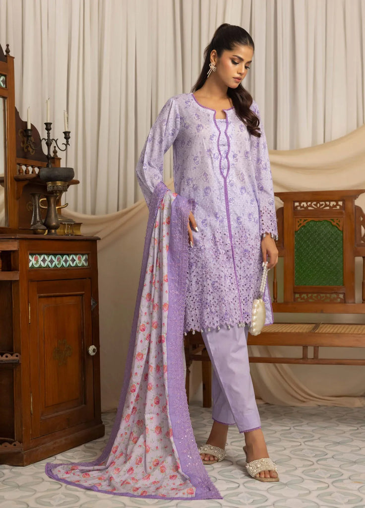 Salina Printed Lawn Collection with Cutwork Dupatta 25-V3 – D-09