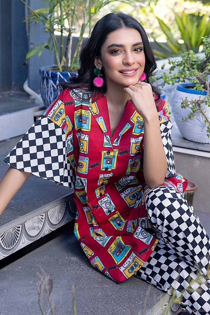 Gul Ahmed 2023 – 2PC Printed Lawn Unstitched Suit TL-32066