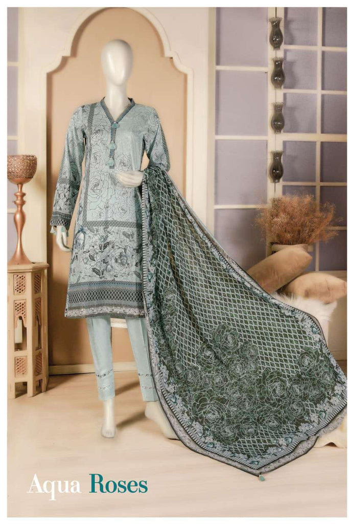 Aansa by Owais Gujrati Summer Collection 2019 – 4B - Aqua Roses