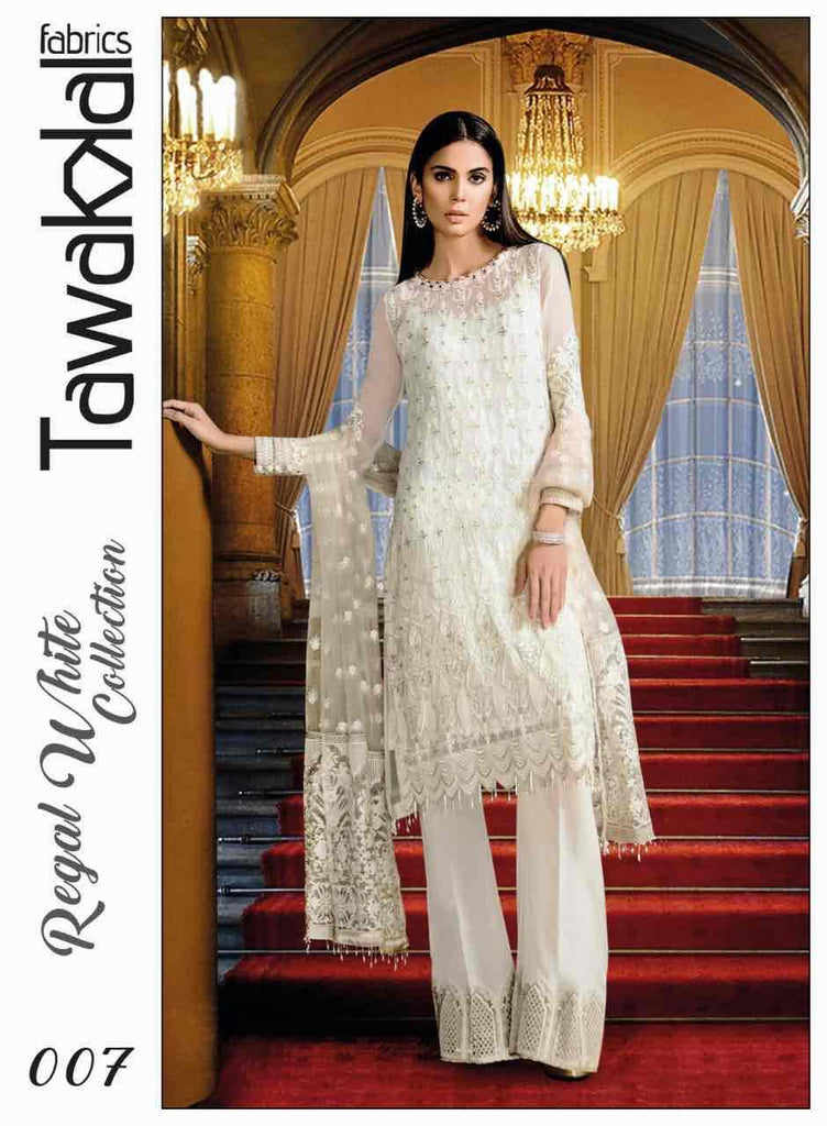 Tawakkal Fabrics Regal White Collection – Design 07