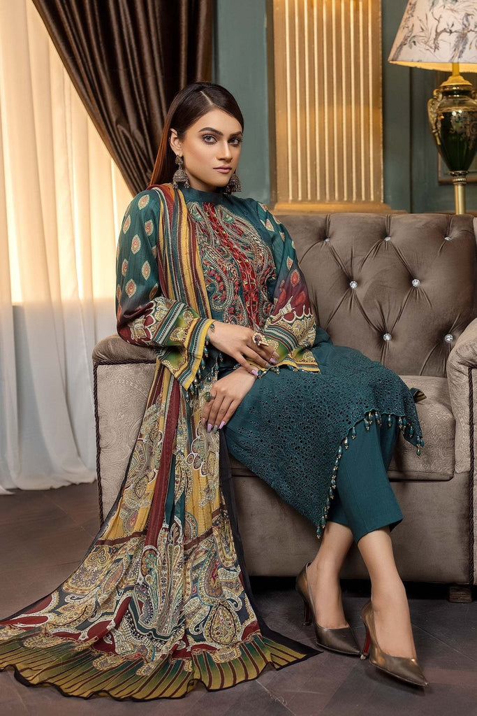 Rang e Bahar by Zebaish · Stitched Printed & Embroidered Lawn Suit – Blue Dianne - D01