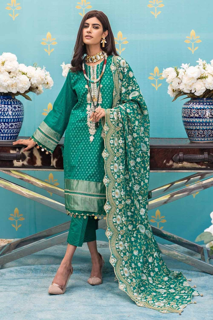 Gul Ahmed Festive Collection – Embroidered Lawn Suit with  Digital Printed Cotton Silk Dupatta FE-12261