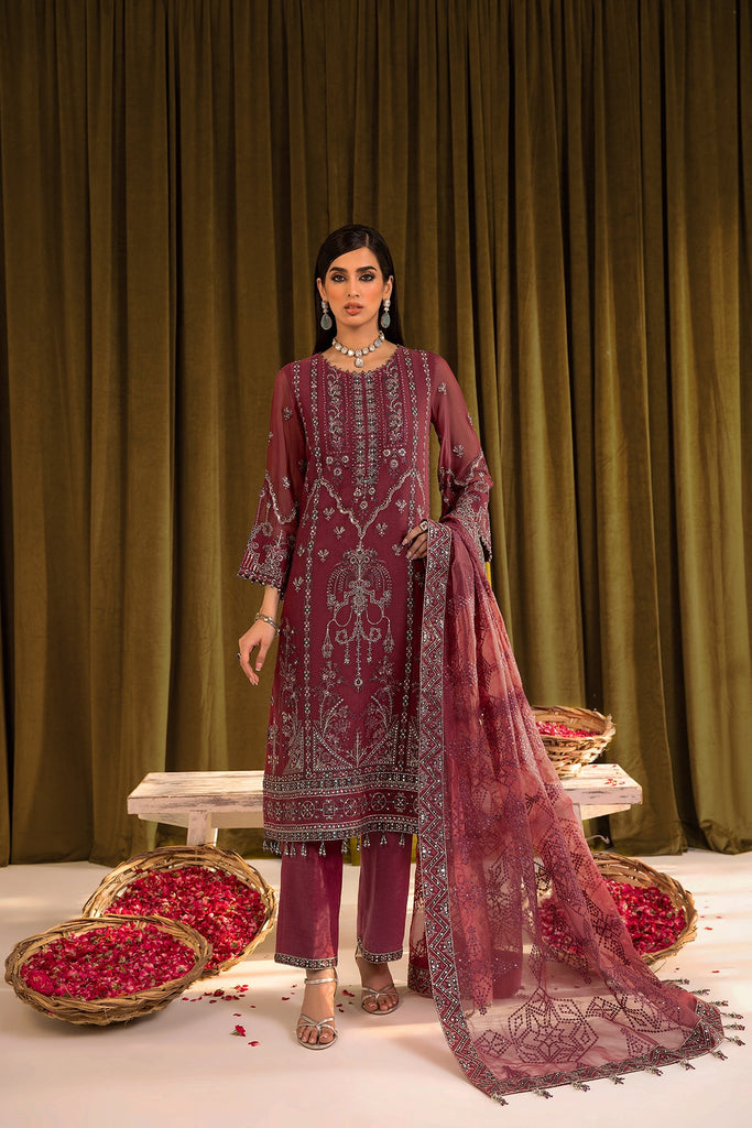 Alizeh Mehfil-e-Uroos Formal Collection – Famya - V16D04 Embroidered Chiffon Magenta