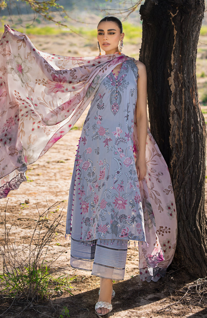 Mahiymaan Eid Edit Lawn Collection – MLL-24-11 Blossom Ash