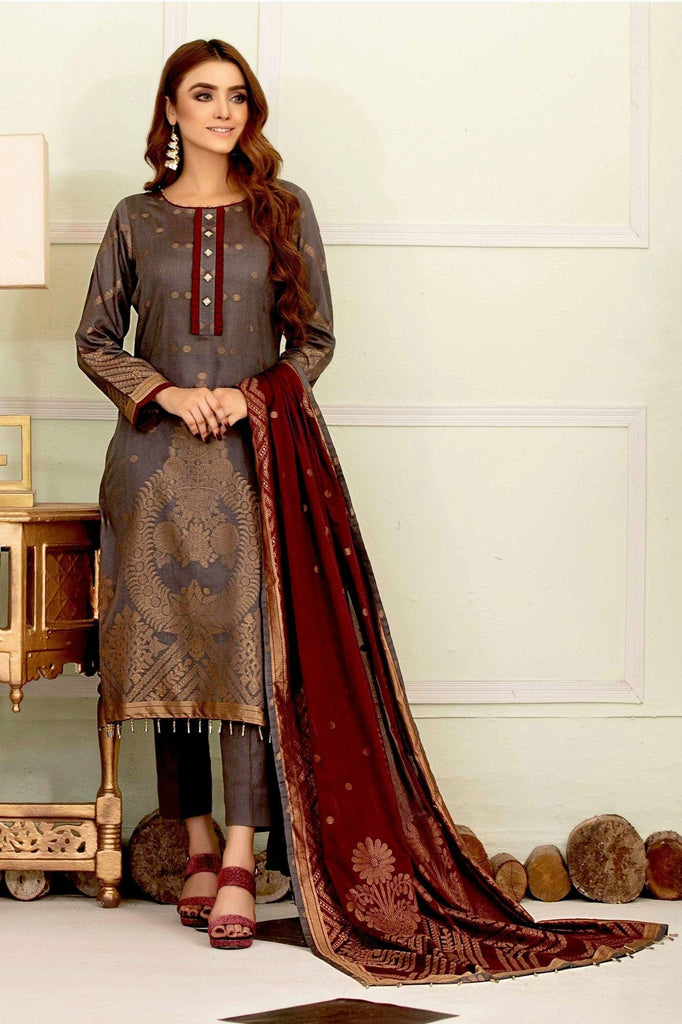 Amna Sohail by Tawakkal Fabrics – Marigold Broshia Banarsi Collection – ASJ-1235