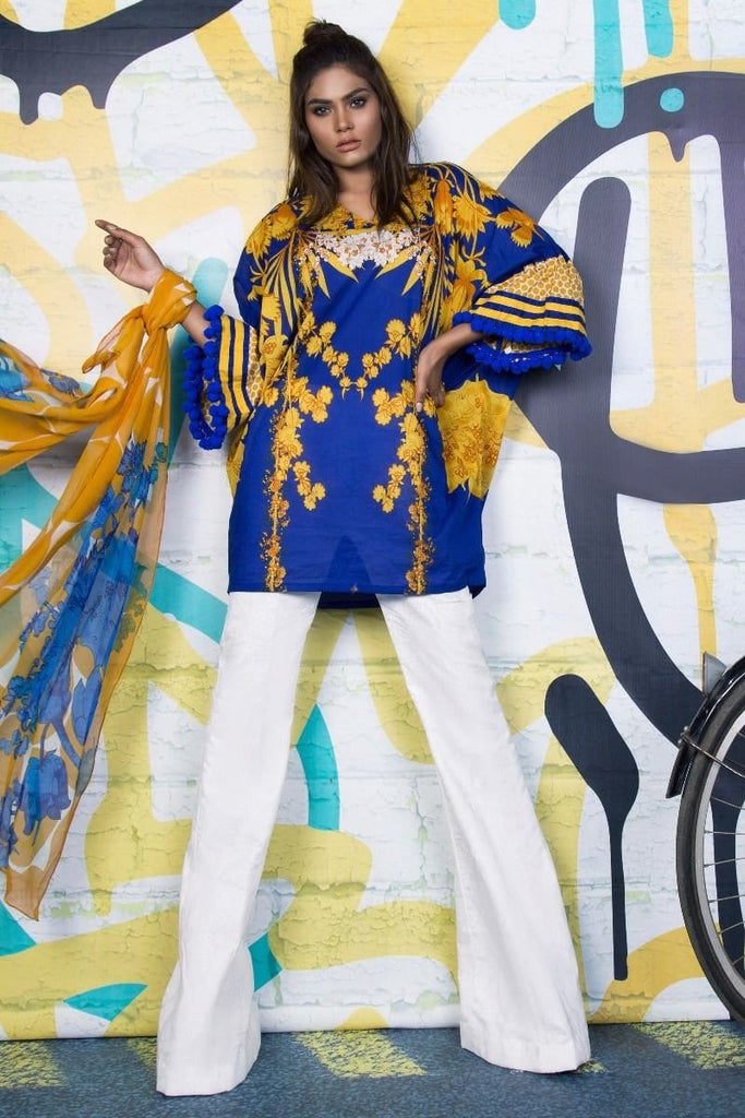 Sana Safinaz Muzlin Lawn Collection 2017 – 14B