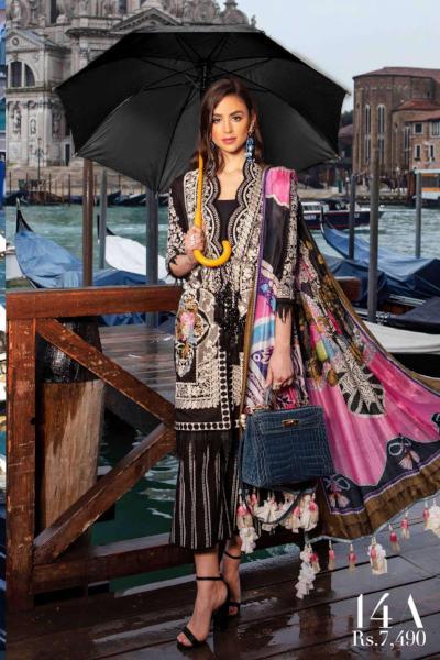 Sana Safinaz Luxury Lawn Collection 2019 – 14A - Spagnolo