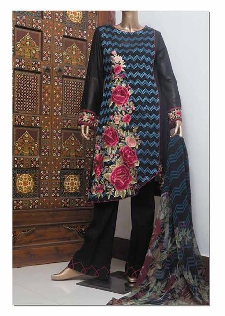 HZ Textiles Regalia Festive Swiss Voile Collection 2017 – 16 B Black