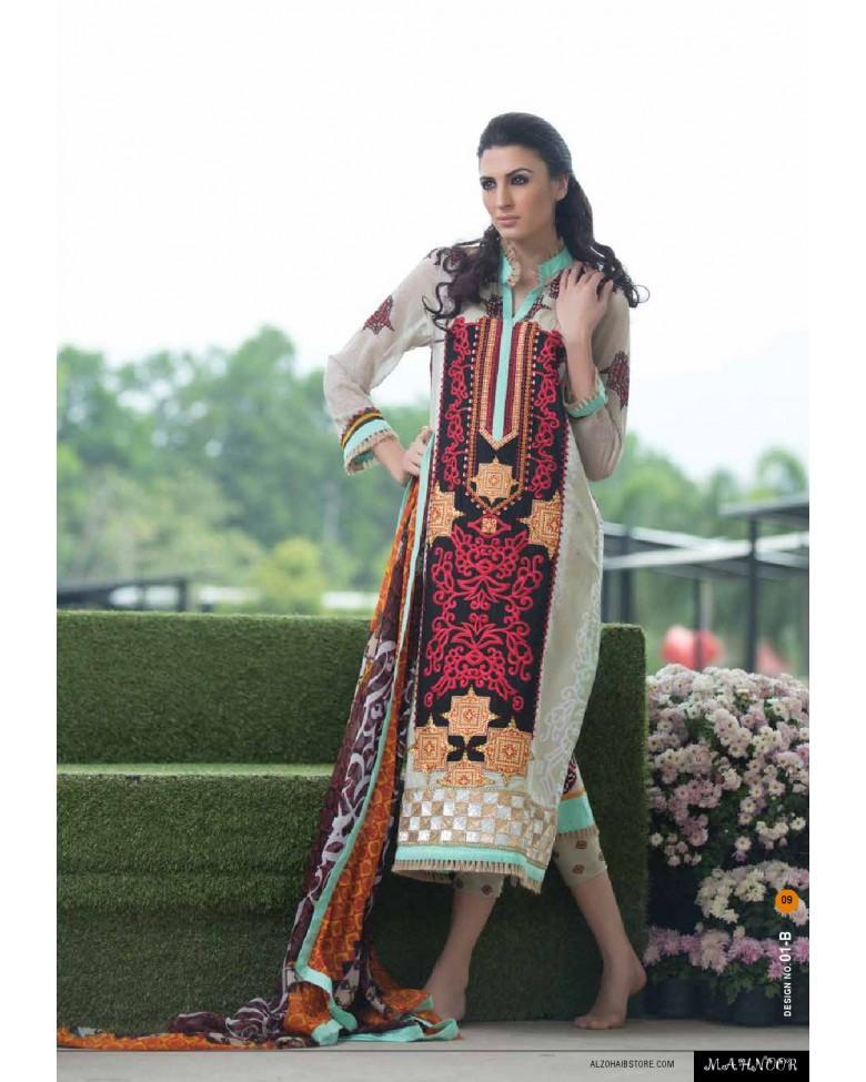 1B - Mahnoor Embroidered Collection 2015 - YourLibaas
 - 1