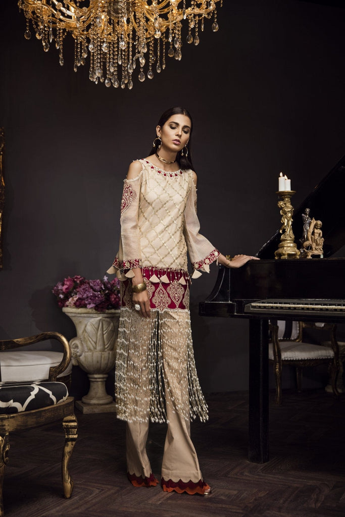 Saadia Asad Luxury Formals 2018 – 01 Gold Rouge