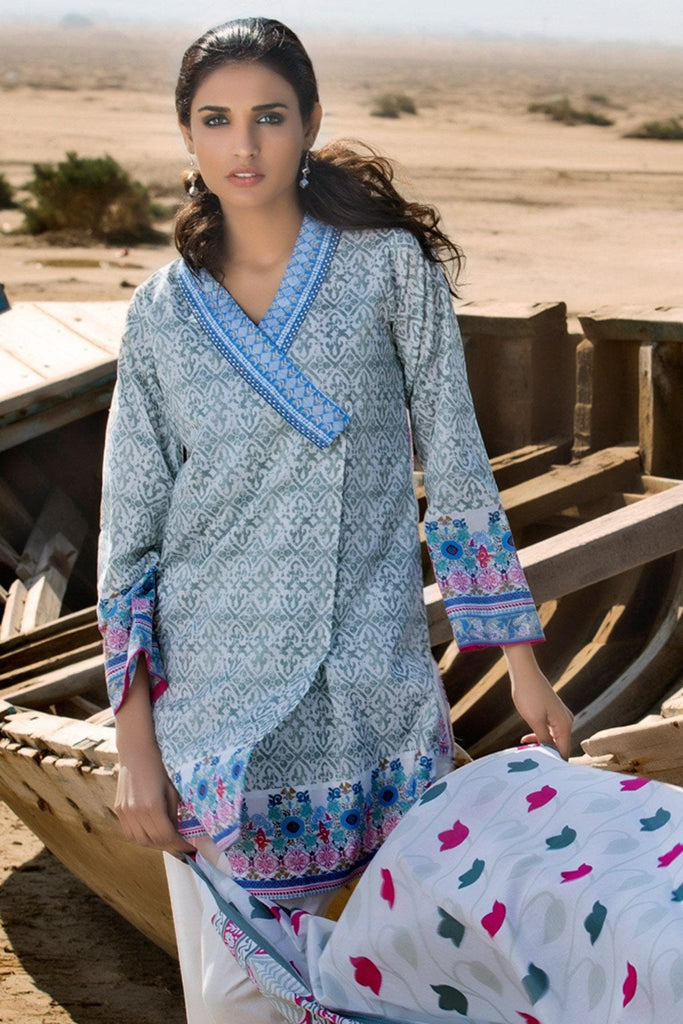 Gul Ahmed Summer 2017 - Blue 2 PC Printed Lawn TL-81 B