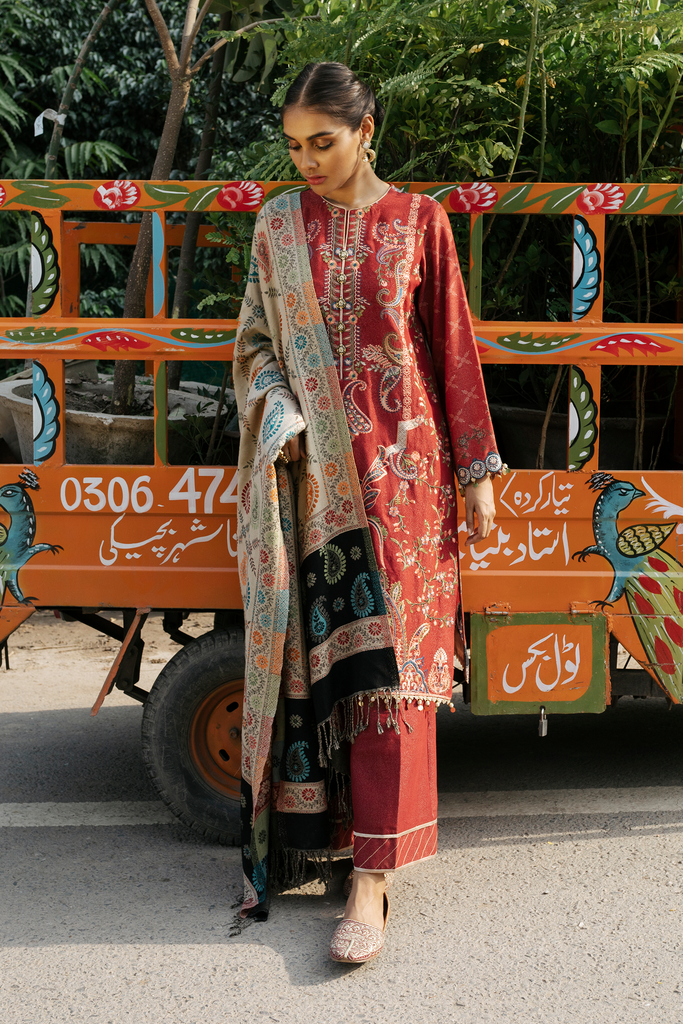 Qalamkar Rehab Luxury Winter Collection (With Shawl) – Double Sided QWK-10