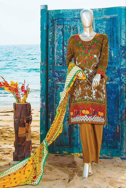 HZ Textiles Diamond Classic Lawn Collection – Design 24 Mustard
