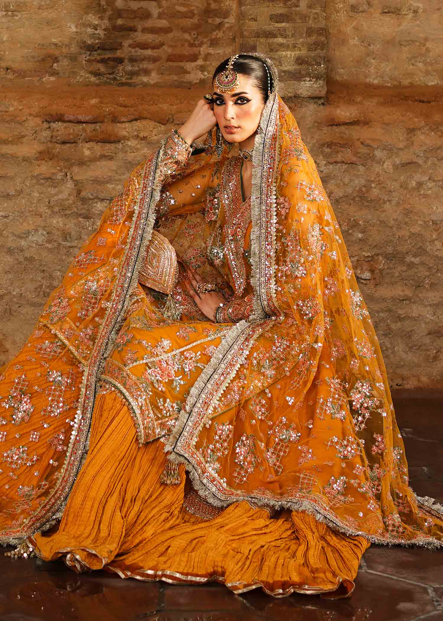 Hussain Rehar Zaib-un-Nisa Luxury Wedding Formals Saffron YourLibaas UAE Hussain Rehar Zaib-un-Nisa Luxury Wedding Formals Saffron YourLibaas UAE