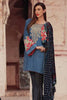 Sana & Samia Embroidered Linen Plachi Collection by Lala – Ocean Blue - 2A - YourLibaas
 - 2