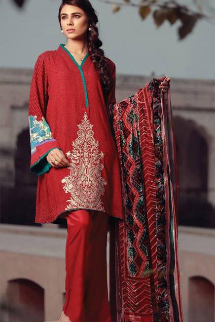 Sana & Samia Embroidered Linen Plachi Collection by Lala – Rose Bloom - 2B - YourLibaas
 - 1