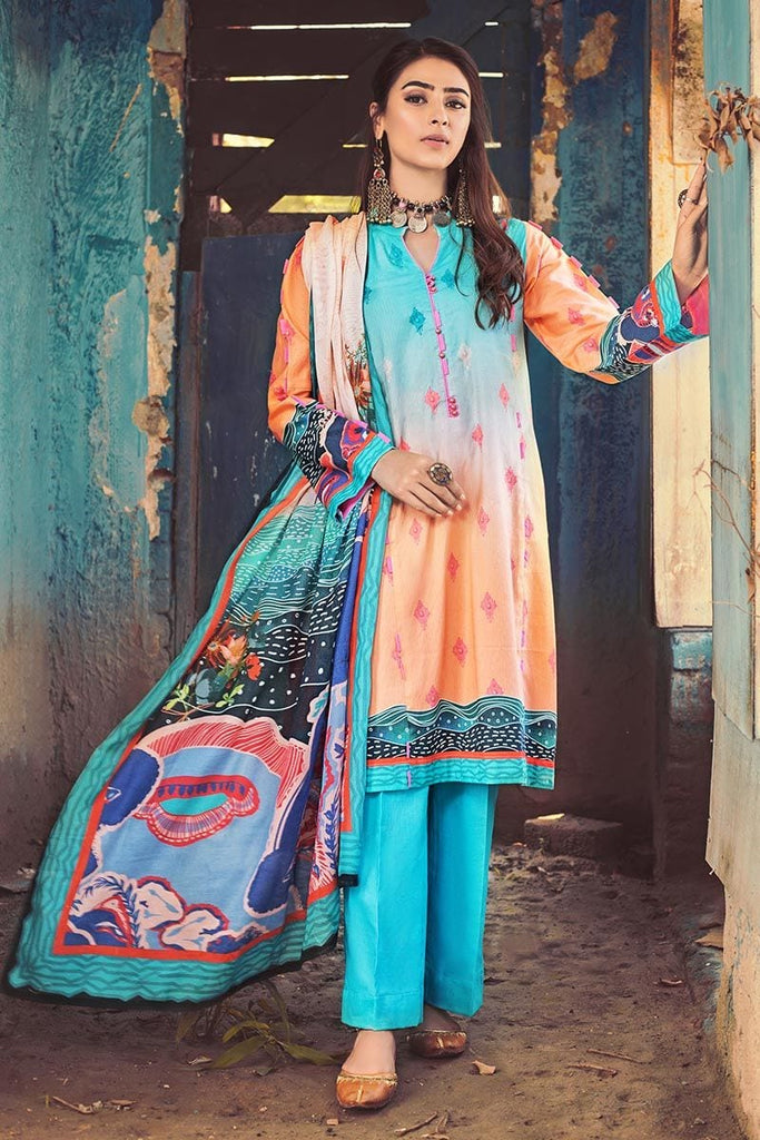 Gul Ahmed Winter Collection – 3 PC Corduroy suit With Cotton Net Dupatta CD-47