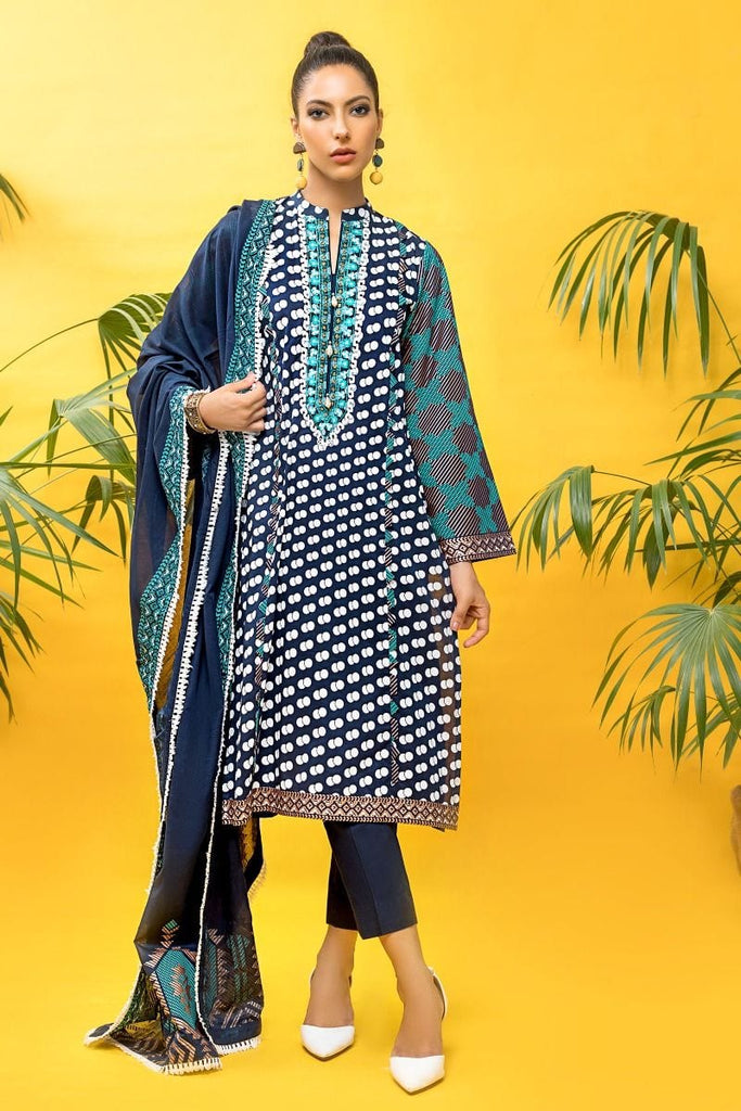 Gul Ahmed Mid Summer Cambric Collection – 3 PC Unstitched Embroidered Cambric Suit CBE-119