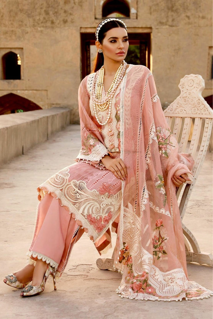 Crimson by Saira Shakira Luxury Lawn Collection 2021 – D1-A - A Lacey Summer - Rose