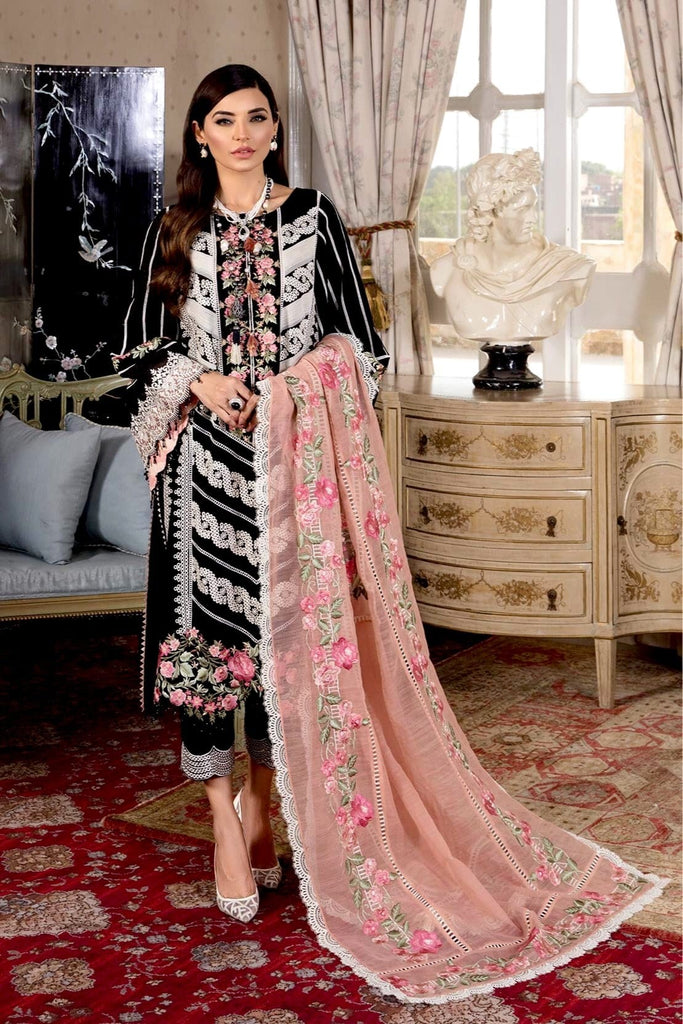 Crimson by Saira Shakira Luxury Lawn Collection 2021 – D4 -B - Pleated Perfection - Midnight