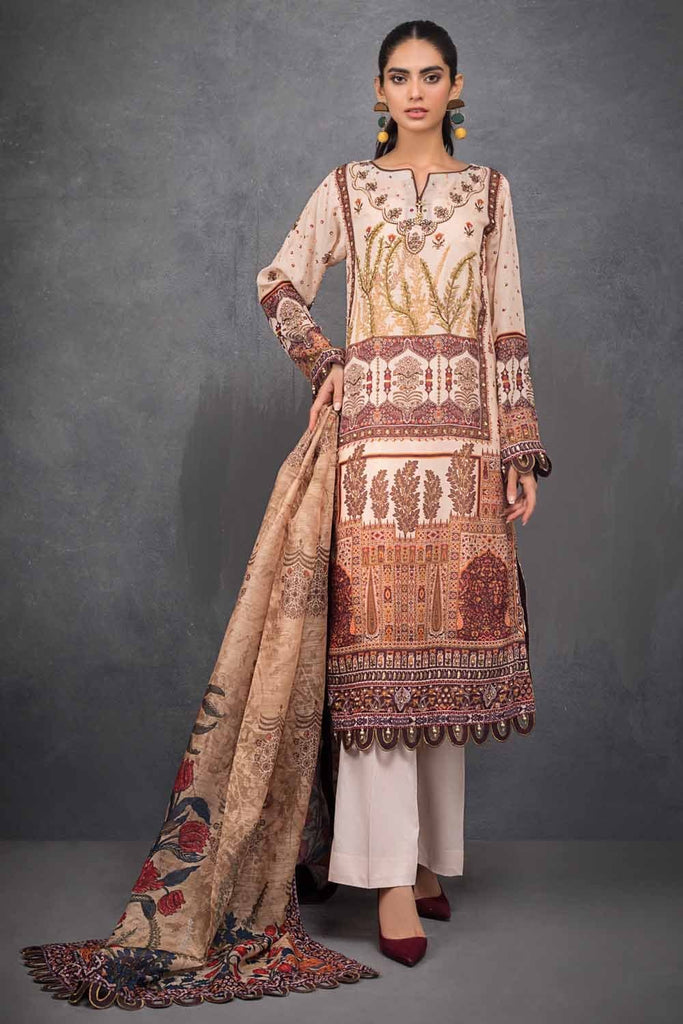 Gul Ahmed Festive Collection – Embroidered Lawn Suit with Cotton Printed Chiffon Dupatta FE-12116