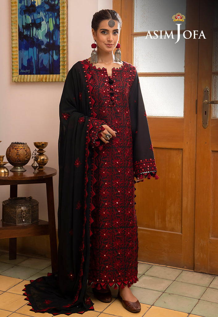 Asim Jofa Shadow Work Lawn Silk Collection – AJSW-22