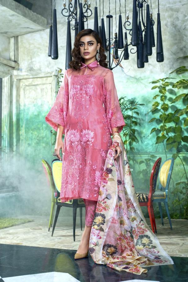 Honey Waqar Bouquet de Fleur Luxury Formal Silk Collection  – Rose Pampam 03