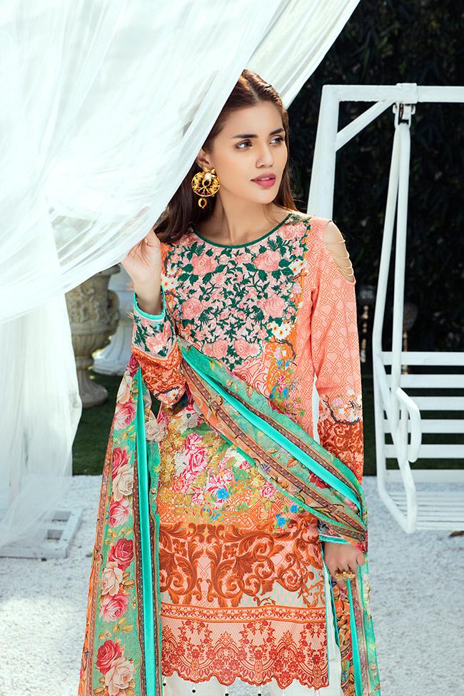 Gulaal Lawn Collection Vol-1 2018 – GL-10 Peach