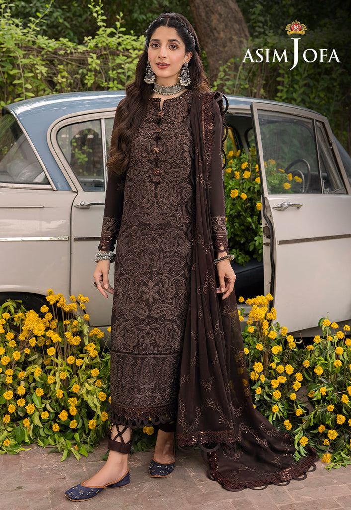 Asim Jofa Shadow Work Lawn Silk Collection – AJSW-04