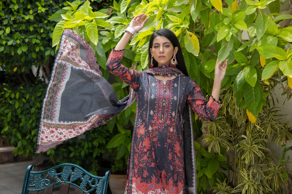 Salina Printed Lawn Collection with Cutwork Dupatta – SCWV3-5