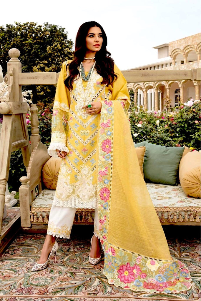 Crimson by Saira Shakira Luxury Lawn Collection 2021 – D6 B - A Floral Affair - Amber