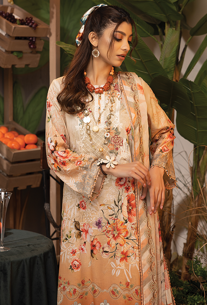 Adan's Libas Summer Fantasy Stitched/Pret Lawn Collection – PEACH SORBET