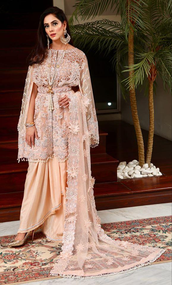 Crimson Luxe by Saira Shakira – Wedding Collection 2019 – D2-B Starry Night - Coral