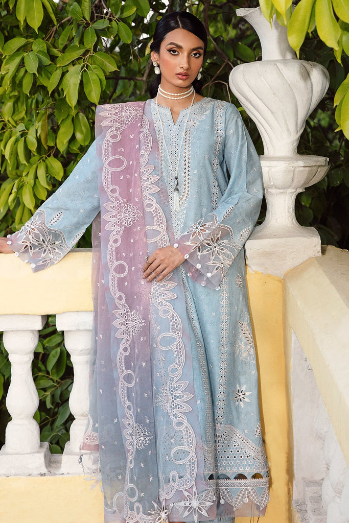 Jazmin Iris Eid Lawn Collection – Powder Blue