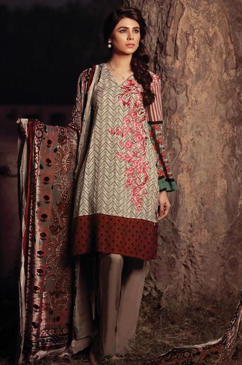 Sana & Samia Embroidered Linen Plachi Collection by Lala – White Sand - 9B - YourLibaas
 - 1