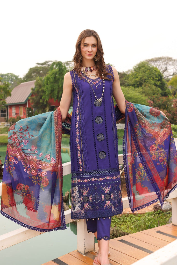 Noor by Saadia Asad Eid Luxe Printkari Lawn Collection – D8 Purple