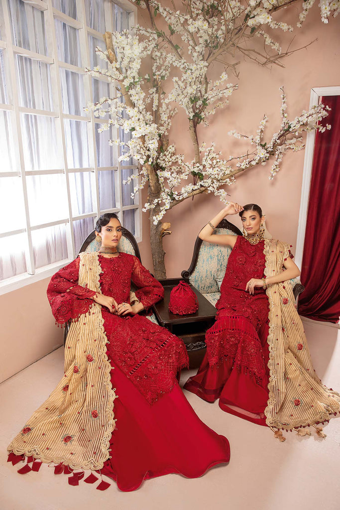 Adan's Libas Luxulia Embroidered Chiffon Collection – Radical Red