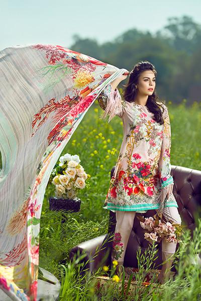 Asifa & Nabeel Lawn Collection 2017 – Roaring Waves – 5L