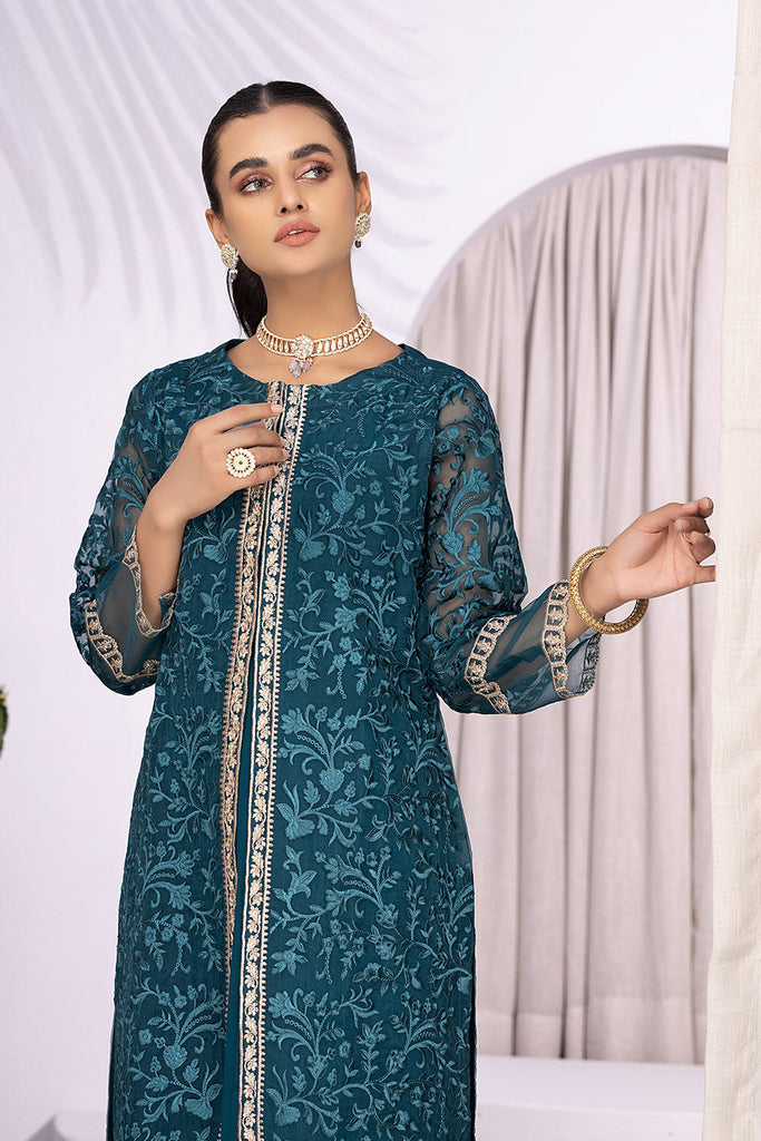 Azure Luxury Embroidered Formal Shirts – Glowing Fern