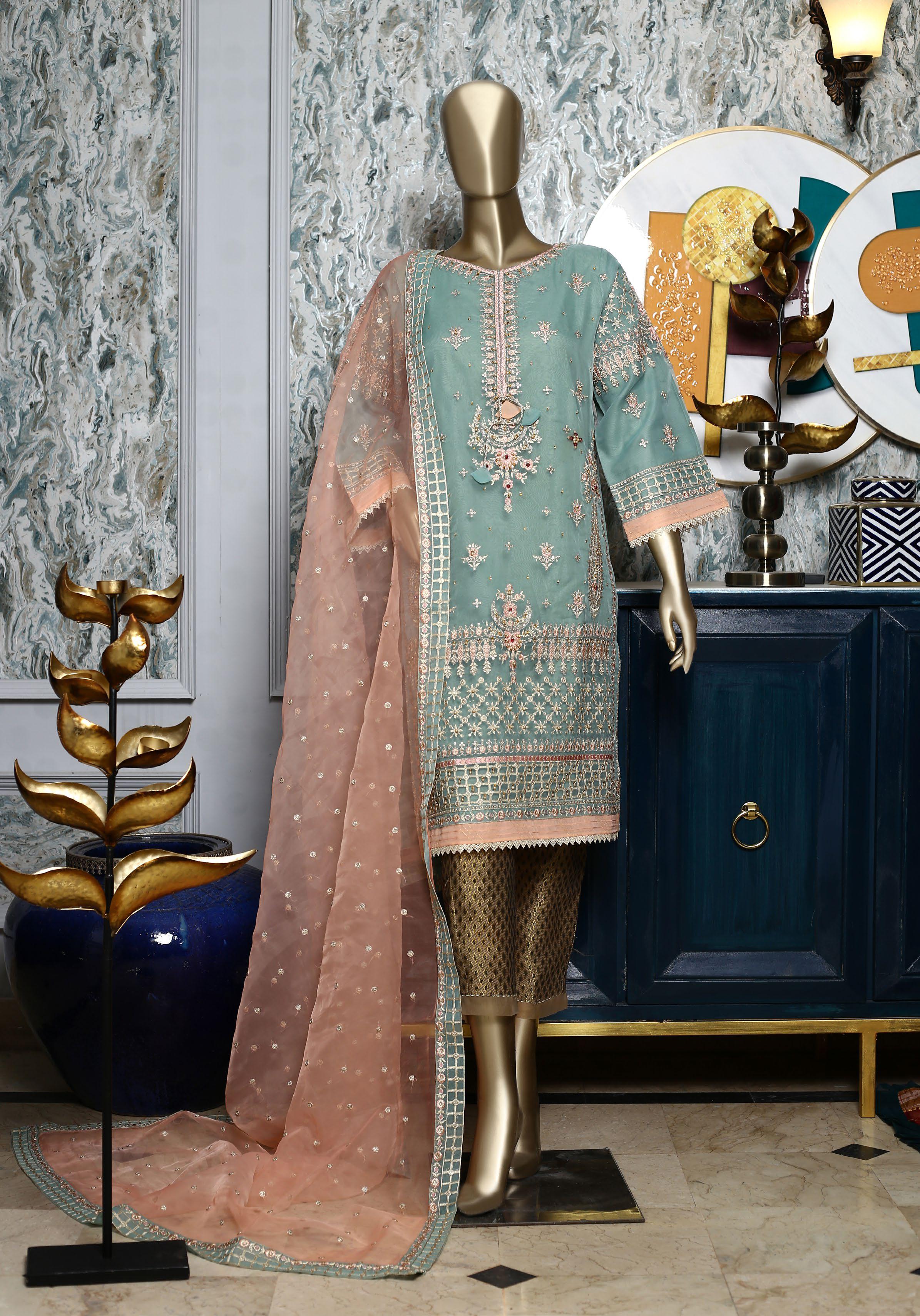 Bin Saeed Stitched Formal Organza 2PC Collection DN-1 YourLibaas UAE Bin Saeed Stitched Formal Organza 2PC Collection DN-1 YourLibaas UAE