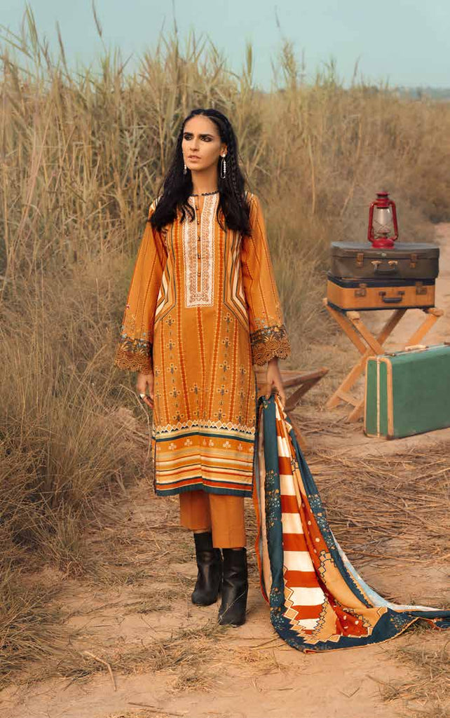 Gul Ahmed Winter Collection 2021 · 3 PC Khaddar Suit with Cotton Linen Dupatta – CV-12002