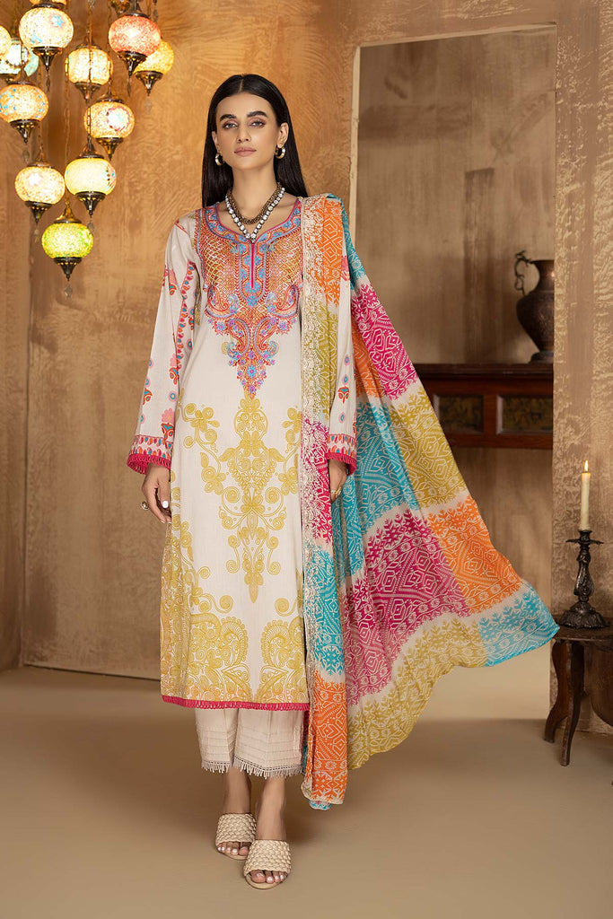 Charizma Aniiq – Embroidered Lawn Suit With Chiffon Dupatta AN22-03